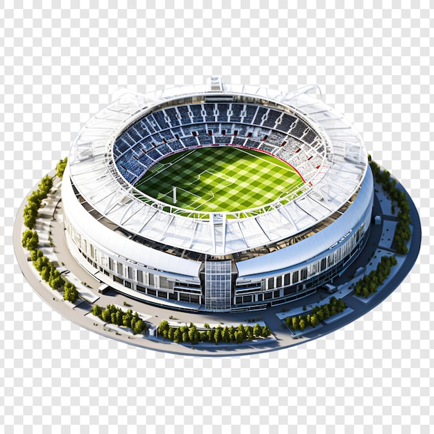 PSD beautiful 3d isometric cricket stadium isolated on transparent background