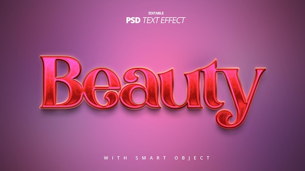 PSD beautiful 3d red text effect design