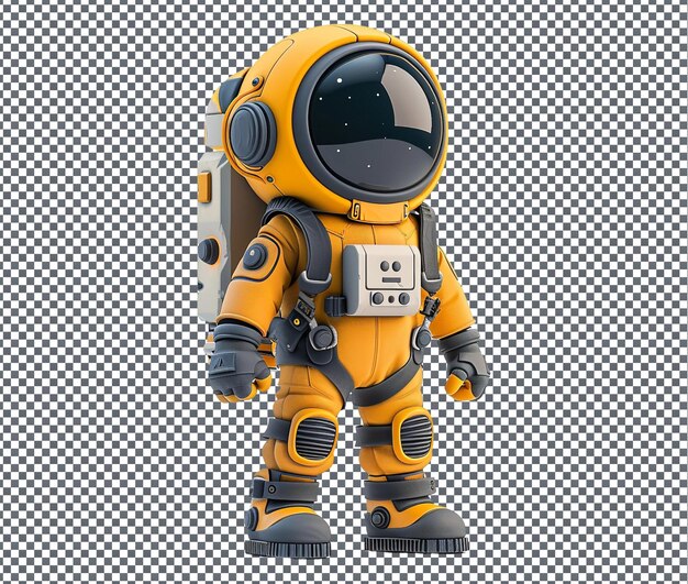 Beautiful Action Figure Space Explorer isolated on transparent background