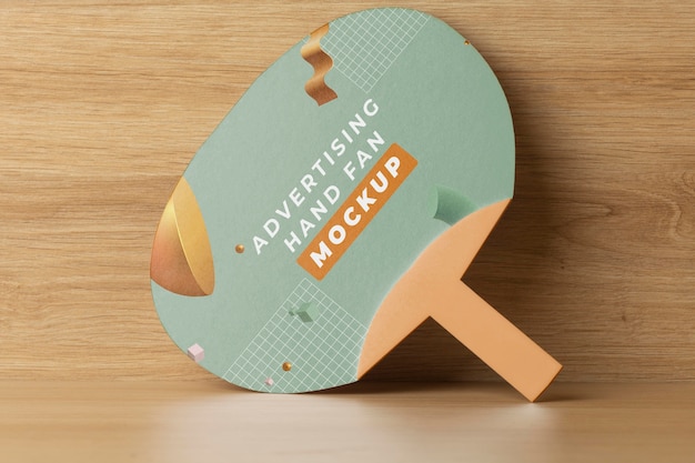 Beautiful advertising hand fan mockup