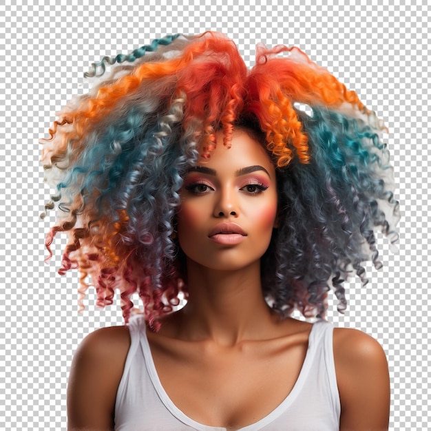 PSD beautiful african american woman with afro hairstyle and makeup