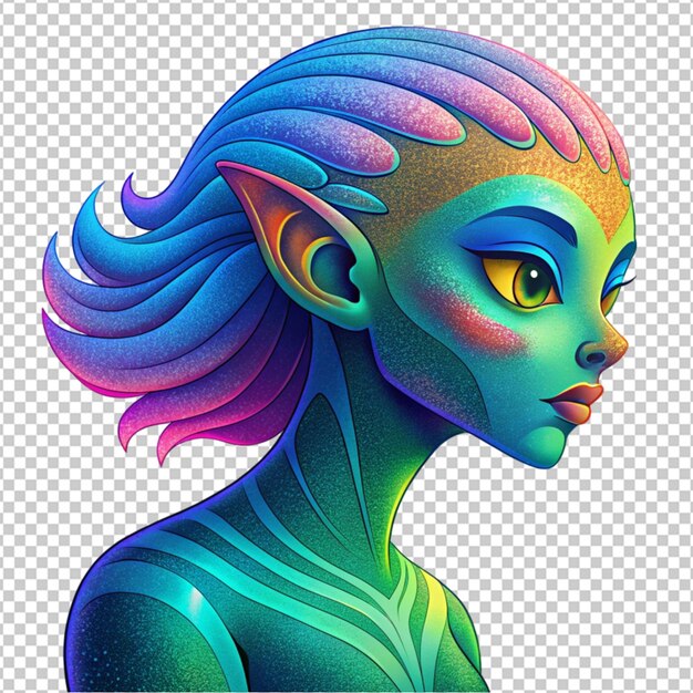 PSD a beautiful alien girl