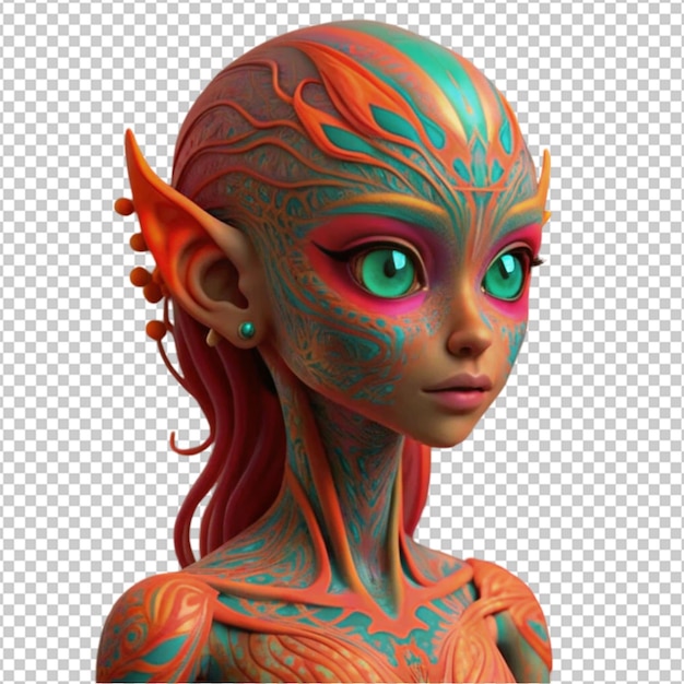 PSD a beautiful alien girl