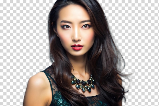 PSD beautiful asian female model concept of style and fashion studio shot png