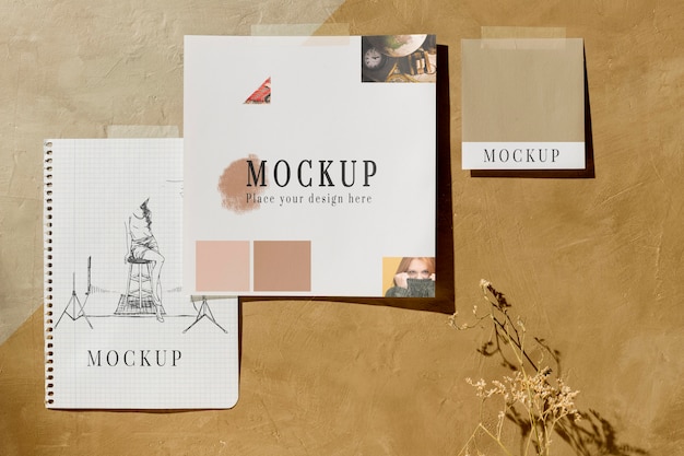 Beautiful autumn moodboard mock-up