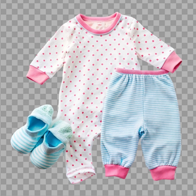 beautiful baby clothes on transparent background