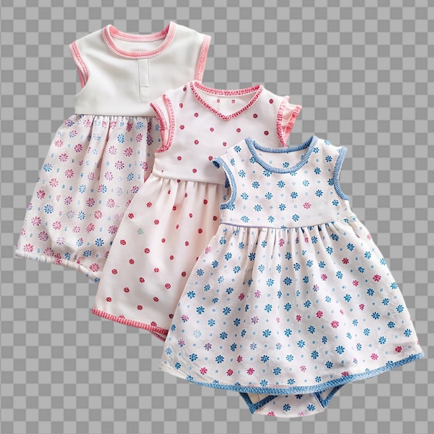 beautiful baby frocks on transparent background