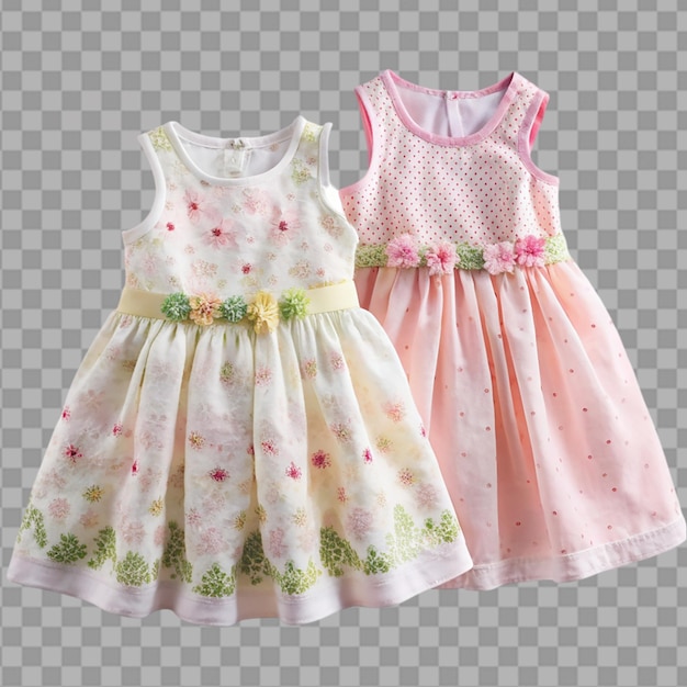 beautiful baby frocks on transparent background