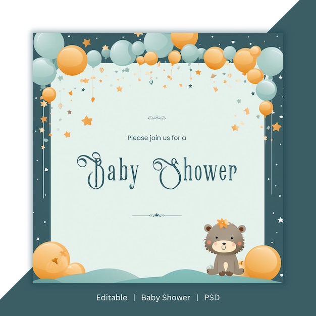 Beautiful Baby shower template for Baby shower celebration