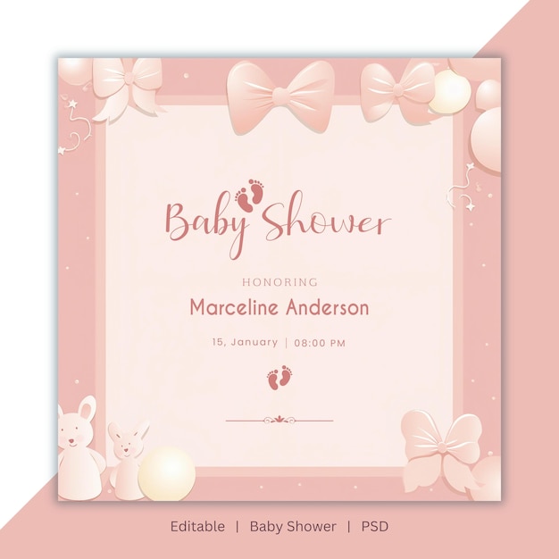 Beautiful Baby shower template for Baby shower celebration