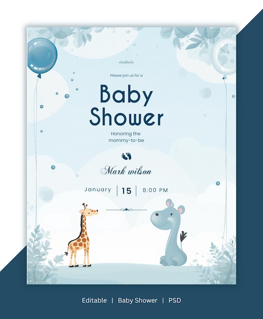 Beautiful Baby shower template for Baby shower celebration