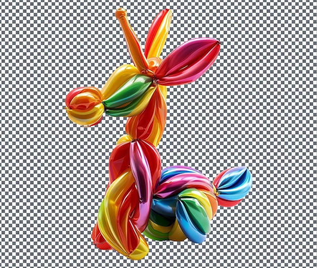 Beautiful Balloon Animal Sculpture isolated on transparent background