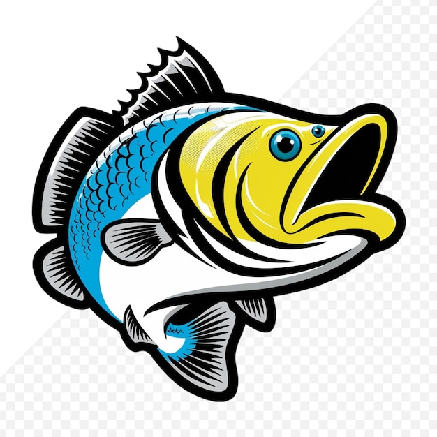 A beautiful big bass fish cartoon for t shirt Big bass fish t shirt design