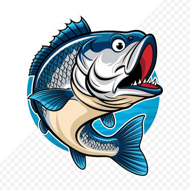 A beautiful big bass fish cartoon for t shirt Big bass fish t shirt design