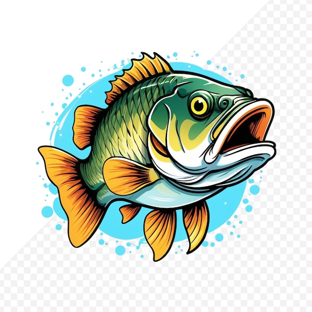 A beautiful big bass fish cartoon for t shirt Big bass fish t shirt design