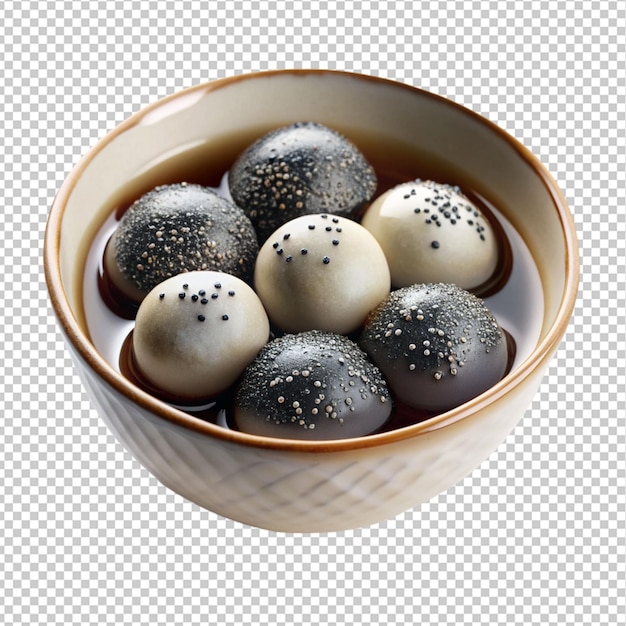 PSD beautiful black sesame tang yuan isolated