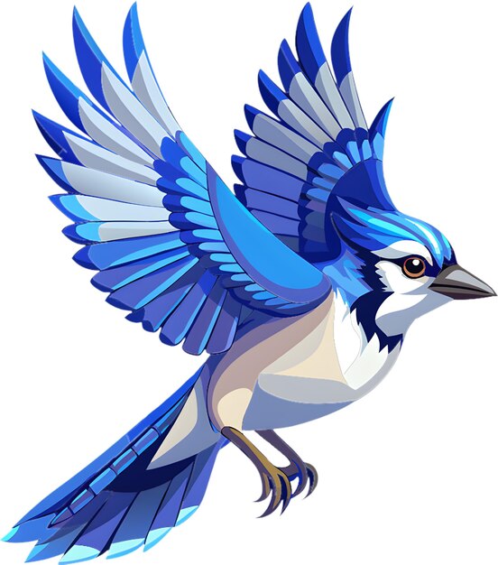 PSD beautiful blue jay bird clipart for nature illustrations