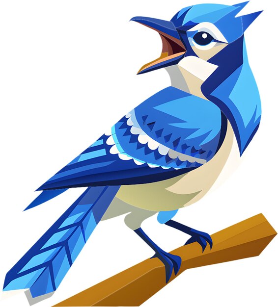 PSD beautiful blue jay bird clipart for nature illustrations