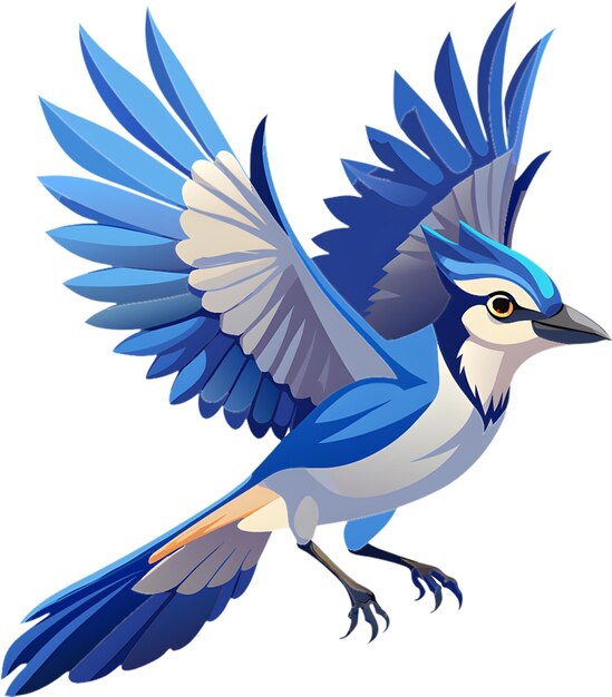 PSD beautiful blue jay bird clipart for nature illustrations