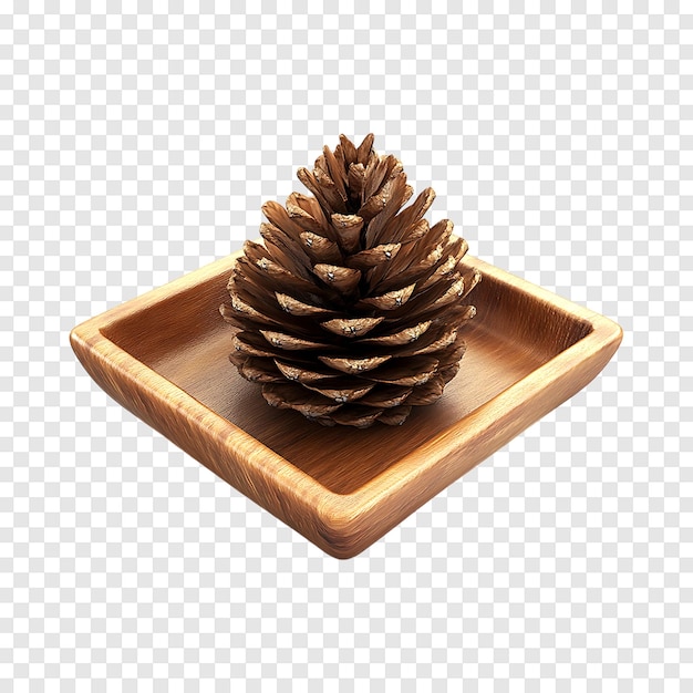 Beautiful brown pine cone isolated on a transparent background perfect for holiday decorations