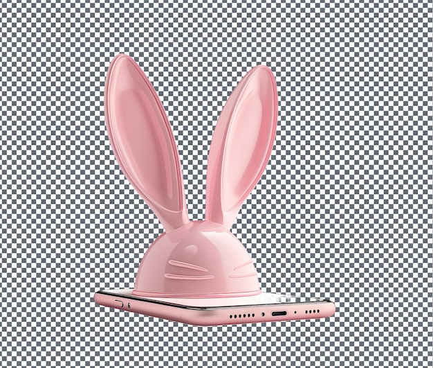 Beautiful Bunny Ear shaped Phone Stand isolated on transparent background