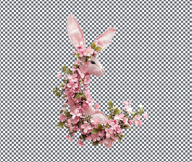 Beautiful Bunny shaped Easter Garland isolated on transparent background