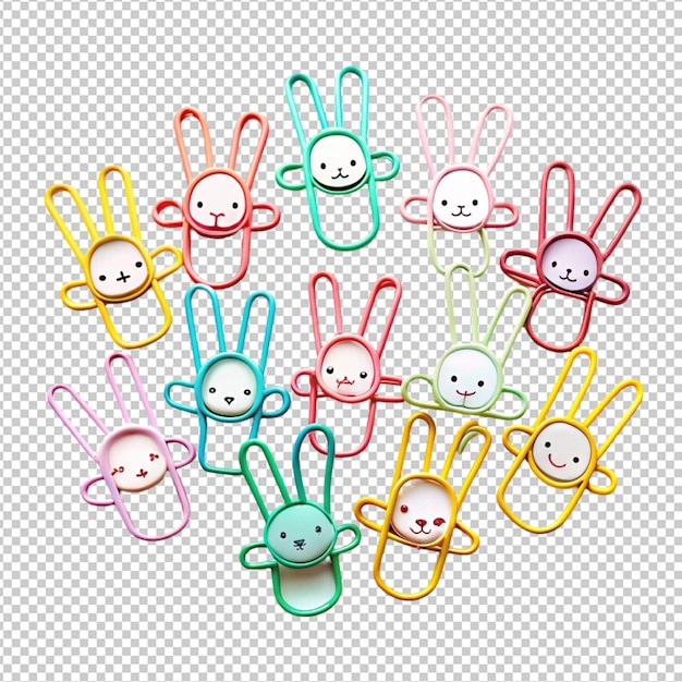 PSD beautiful bunny shaped paper clips