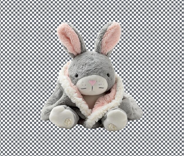 Beautiful Bunny shaped Plush Blanket isolated on transparent background