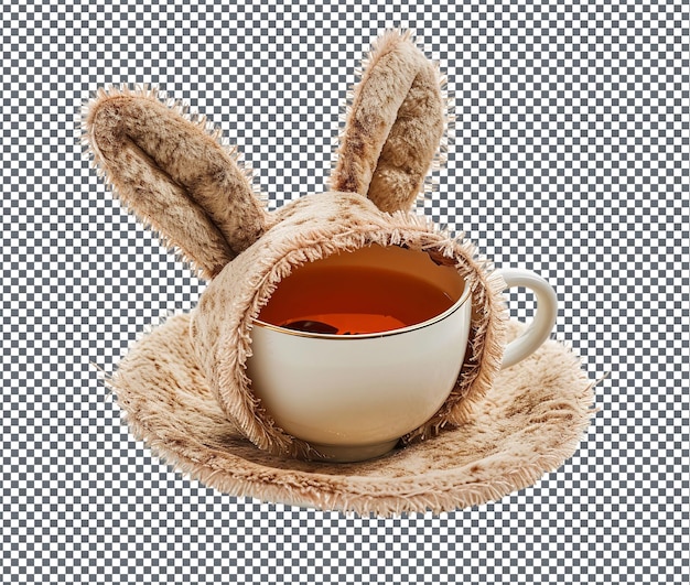 Beautiful Bunny shaped Tea Cozy isolated on transparent background