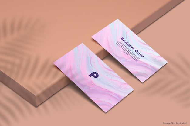 beautiful business card mockup side view