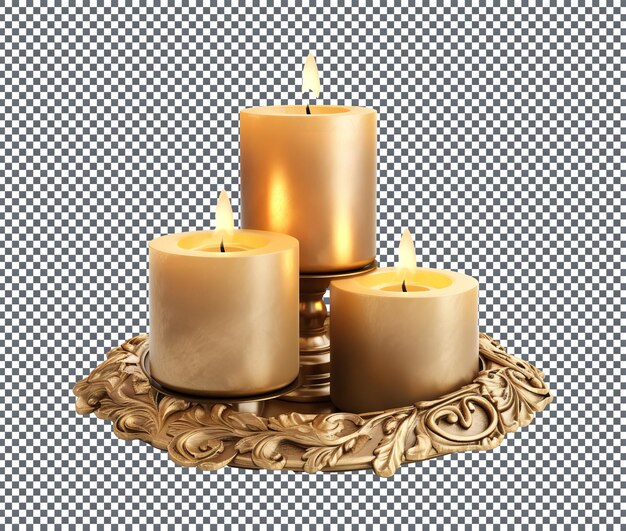 Beautiful Candle Holders isolated on transparent background