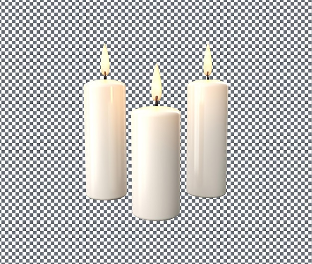 Beautiful Candles isolated on transparent background