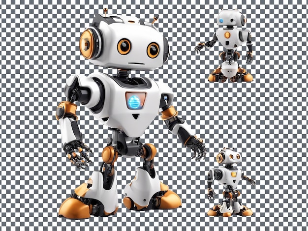 Beautiful cartoon style alien robot rig character isolated on transparent background