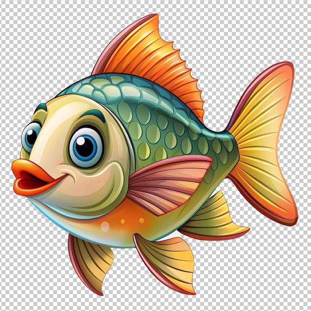 PSD beautiful cartoon style fish