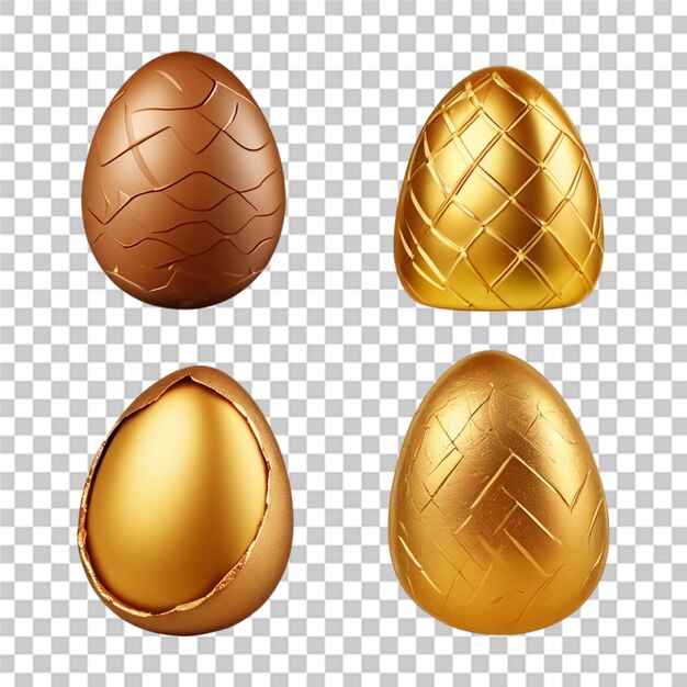 Beautiful chocolate egg wrapped foil transparent background