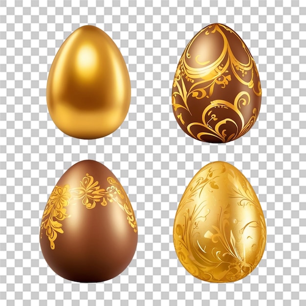 Beautiful chocolate egg wrapped foil transparent background