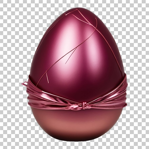 Beautiful chocolate egg wrapped foil transparent background