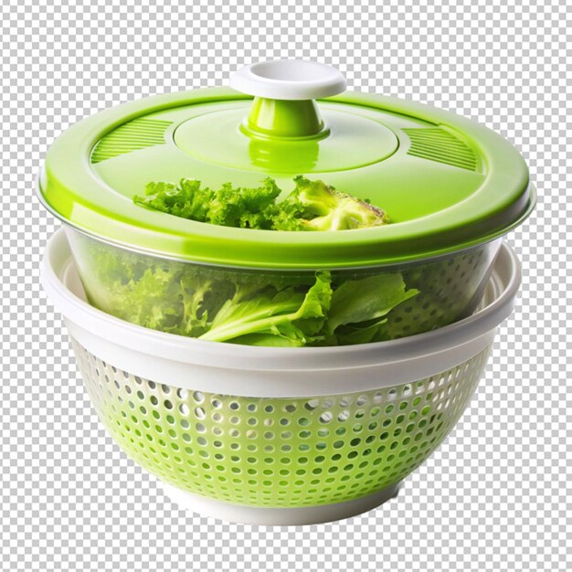 Beautiful collapsible salad spinner isolated on transparent background