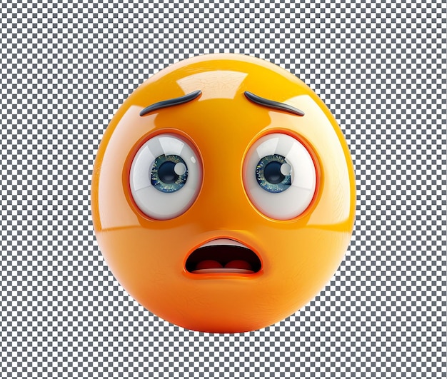 PSD beautiful confused face isolated on transparent background