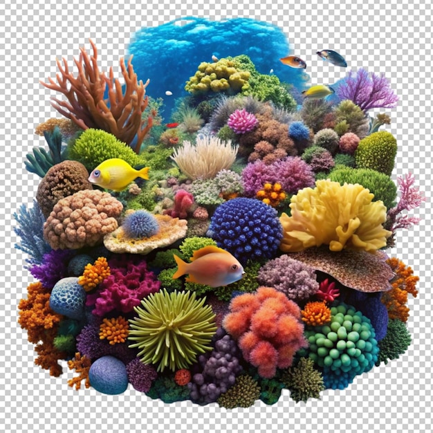 PSD beautiful coral reef scene isolated