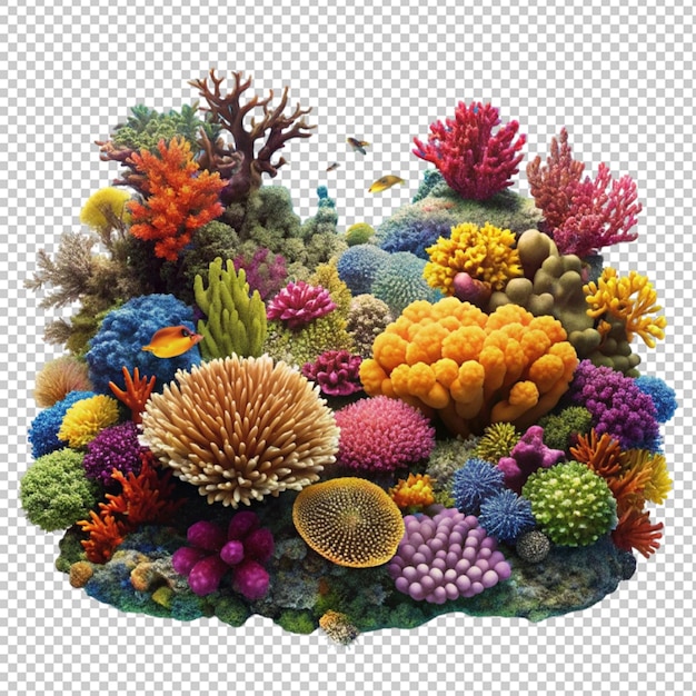 PSD beautiful coral reef scene isolated