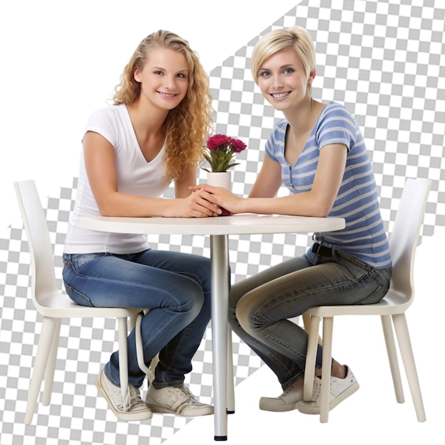 PSD beautiful couple on chairs