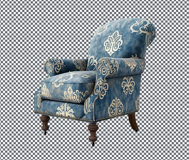 PSD beautiful couples monogrammed accent chair isolated on transparent background