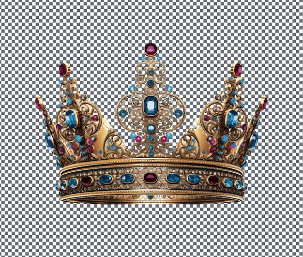 Beautiful crown for king isolated on transparent background