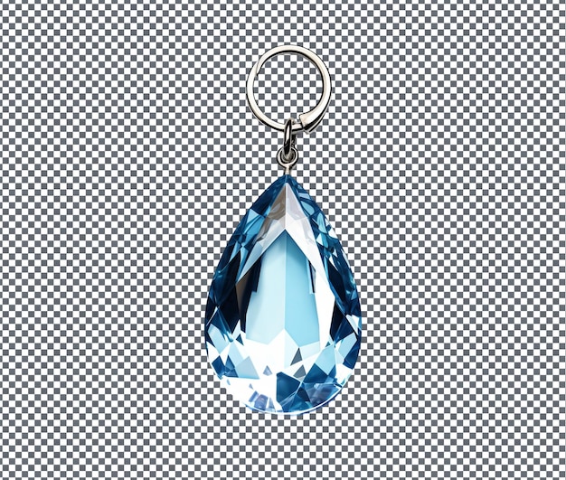 PSD beautiful crystal keychain isolated on transparent background