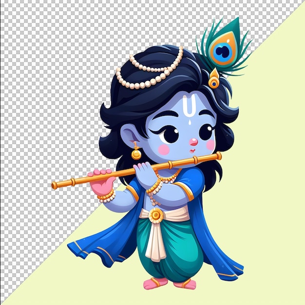 Beautiful cute lord Krishna happy Krishna janmashtami png psd File mockup PNG Transparent Background