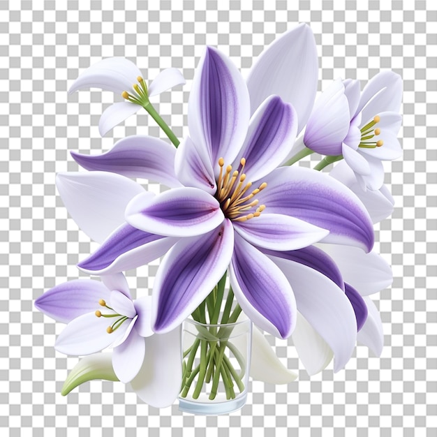 Beautiful different bouquet flower transparent background