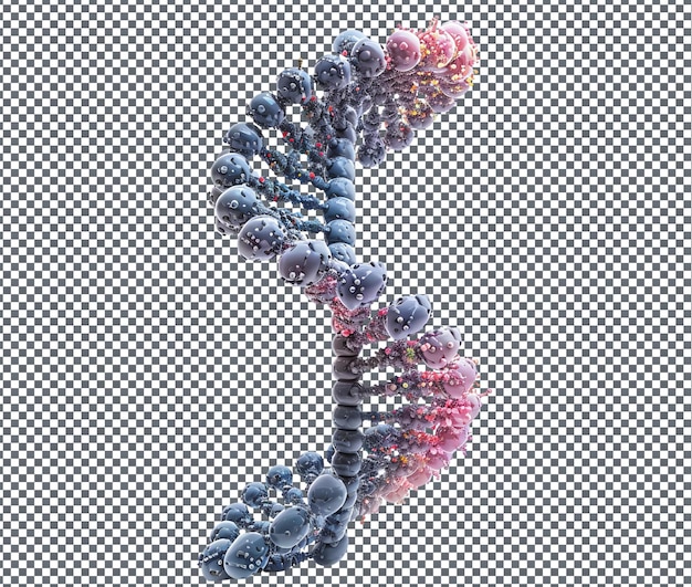 PSD beautiful dna double helix isolated on transparent background