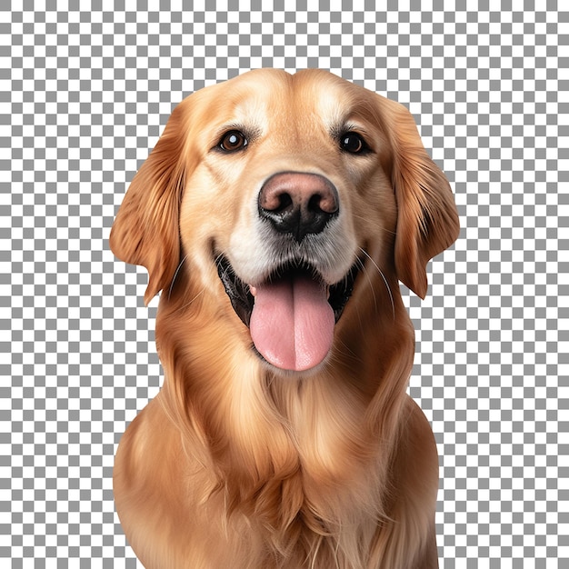 Beautiful dog with opened mouth isolated on transparent background