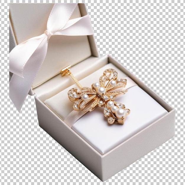 beautiful earring box on white background